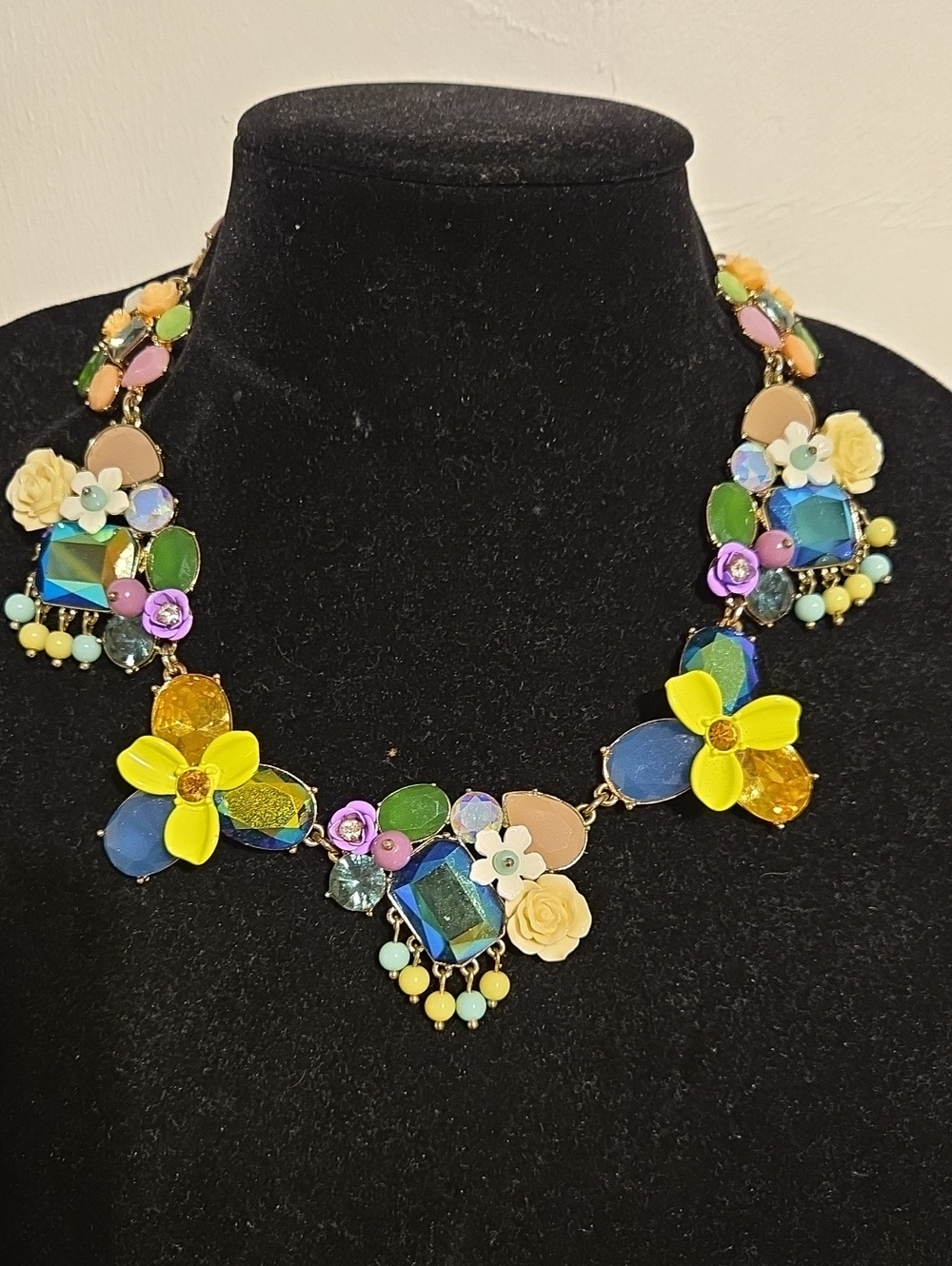 Talbots Floral Statement Bib Necklace